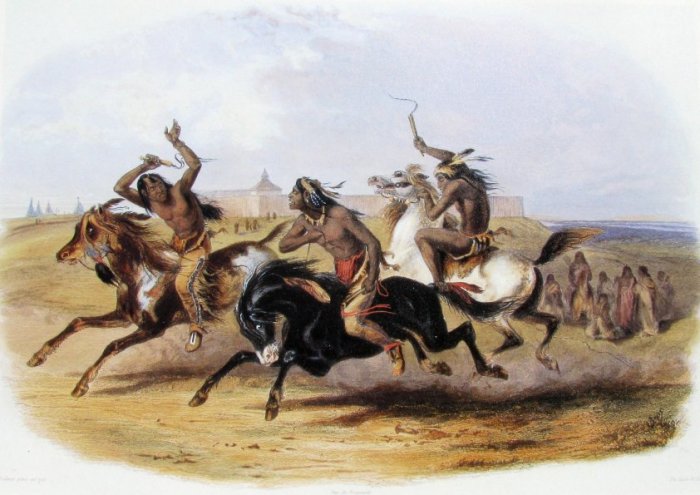 Karl Bodmer Racing Sioux Framed Print